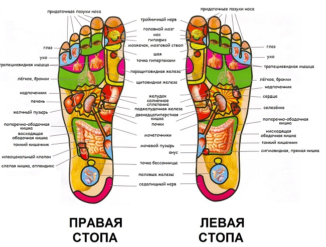 точки на ногах