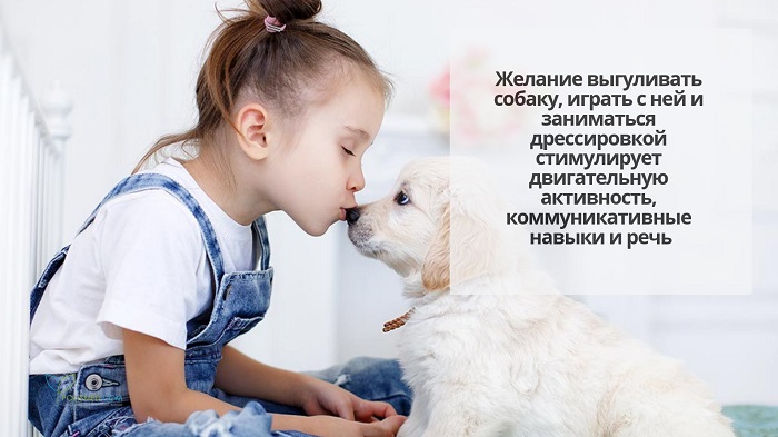 Девочка целует собаку