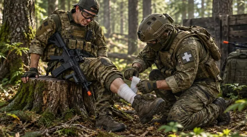 Первая медицинская помощь при травмах во время игры в страйкбол