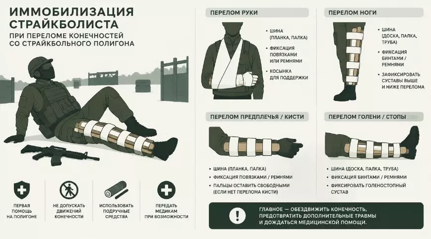Первая медицинская помощь при травмах во время игры в страйкбол